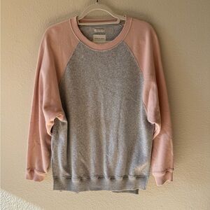 American Eagle Pink and Gray Raglan Sweatshirt